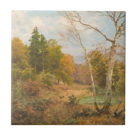 Herbstwald - Heinrich Böhmer Fliese (Vorderseite)
