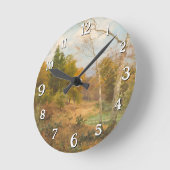 Herbstwald - Heinrich Böhmer Runde Wanduhr (Winkel)