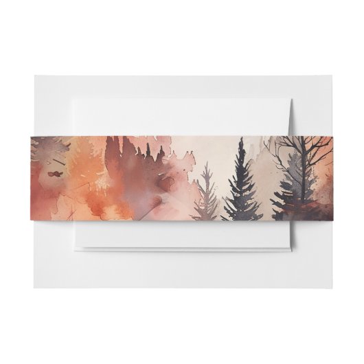 Herbstwald Herbstblütenhochzeit Einladungsbanderole (Vorderseite Beispiel)