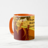 Herbstwald Herbstlaub Tasse Cup Geburtstagsgeschen (Vorderseite Links)