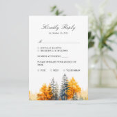 Herbstwald, Herbstwald, Pinienbäume RSVP-Karte RSVP Karte (Stehend Vorderseite)