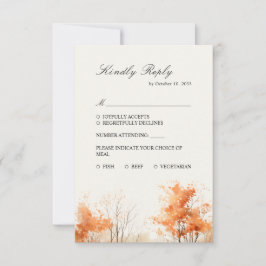 Herbstwald, Herbstwaldhochzeit RSVP Card