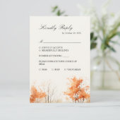 Herbstwald, Herbstwaldhochzeit RSVP Card (Stehend Vorderseite)
