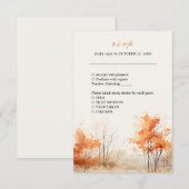 Herbstwald Herbstwoodland Hochzeitkarte RSVP Karte (Vorne/Hinten)