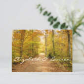 Herbstwald, Hochzeit im Herbst, kundenspezifische  RSVP Karte (Stehend Vorderseite)