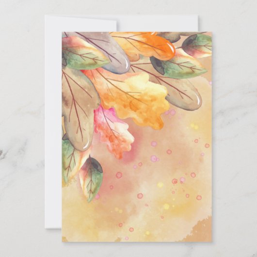 Herbstwald Igel Babydusche Einladung (Rückseite)