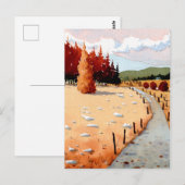 Herbstwald in Aquarelllandschaft Postkarte (Vorne/Hinten)