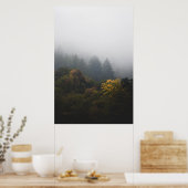 Herbstwald in Nebel gewickelt Poster (Küche)