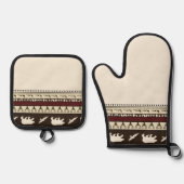 Herbstwald Küchentuch Ofenhandschuh & Topflappen-Set (Vorderseite)