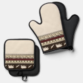 Herbstwald Küchentuch Ofenhandschuh & Topflappen-Set (Vorderseite/Rückseite)