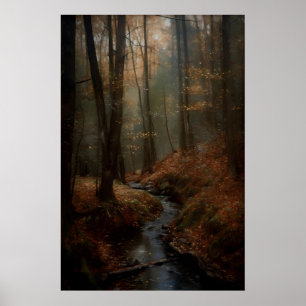 Herbstwald-Kunstposter Dark Academia Cottagecore Poster