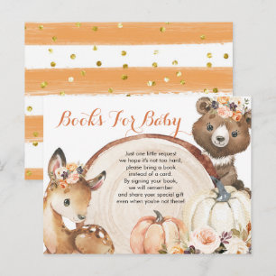 Herbstwald Mädchen Baby Shower Bücher für Baby In Einladungspostkarte