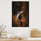Herbstwald mit Holzweg Poster (Küche)