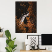Herbstwald mit Holzweg Poster (Heimbüro)