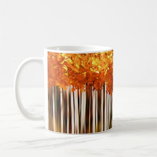 Herbstwald mit Orangenapfel gestreift Kaffeetasse (Links)