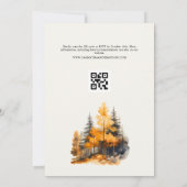 Herbstwald mit QR-Code Herbsthochzeit Einladung (Rückseite)