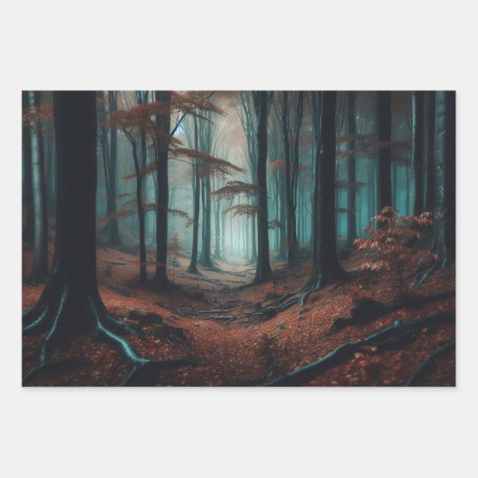 Herbstwald Moody Woods Decoupage Geschenkpapier Set (Vorderseite 3)