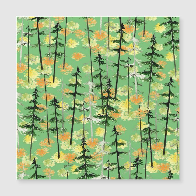 Herbstwald: Nahtlose natürliche Schönheit Magnetkarte (Vorderseite)