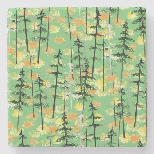 Herbstwald: Nahtlose natürliche Schönheit Steinuntersetzer (Vorderseite)