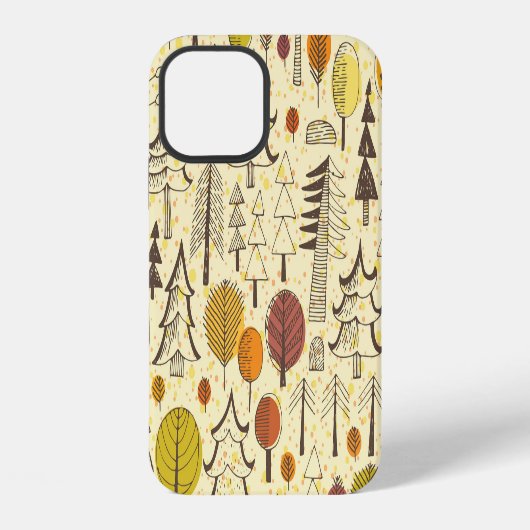 Herbstwald: Nahtloses Grafikmuster. iPhone Hülle (Rückseite)