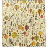 Herbstwald: Nahtloses grafisches Muster. Duschvorhang (Vorderseite)