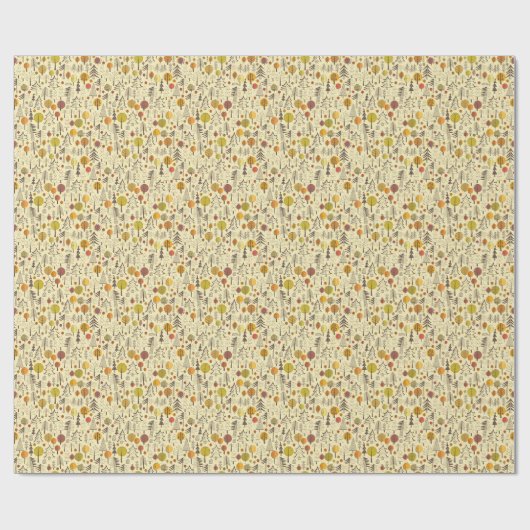 Herbstwald: Nahtloses grafisches Muster. Geschenkpapier (Flach)