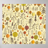 Herbstwald: Nahtloses grafisches Muster. Poster (Vorne)