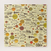 Herbstwald: Nahtloses grafisches Muster. Puzzle (Horizontal)