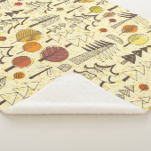 Herbstwald: Nahtloses grafisches Muster. Sherpadecke (3/4)