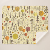 Herbstwald: Nahtloses grafisches Muster. Sherpadecke (Vorderseite (Horizontal))