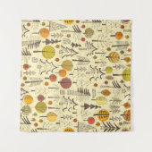 Herbstwald: Nahtloses grafisches Muster. Wandteppich (Vorderseite (Horizontal))