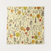 Herbstwald: Nahtloses grafisches Muster. Wandteppich (Vorderseite)