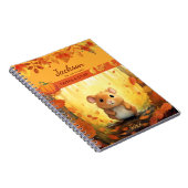 Herbstwald Niedlich Hamster Notebook Notizblock (Rechte Seite)
