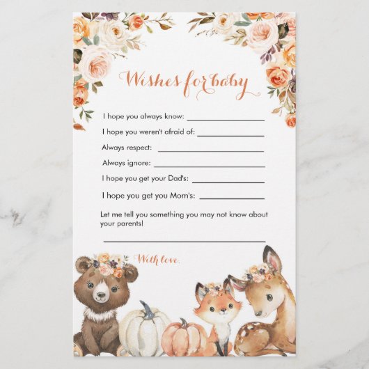 Herbstwald Oh Babydusche will Baby (Vorderseite)