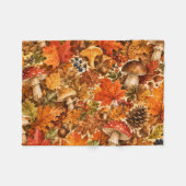 Herbstwald-Pilzmuster | Gemütliche Herbstblätter Fleecedecke (Vorderseite (Horizontal))