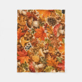 Herbstwald-Pilzmuster | Gemütliche Herbstblätter Fleecedecke (Vorderseite)