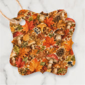 Herbstwald-Pilzmuster | Gemütliche Herbstblätter Geschenkanhänger (Vorderseite)