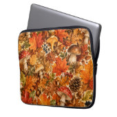 Herbstwald-Pilzmuster | Gemütliche Herbstblätter Laptopschutzhülle (Vorderseite Links)