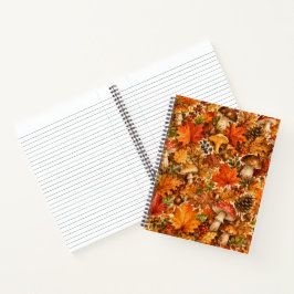 Herbstwald-Pilzmuster | Gemütliche Herbstblätter Notizblock