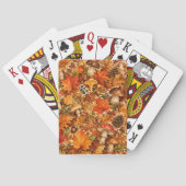 Herbstwald-Pilzmuster | Gemütliche Herbstblätter Spielkarten (Rückseite)