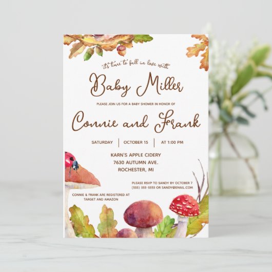 Herbstwald, Pilzsäulendusche, Liebe Einladung (Stehend Vorderseite)