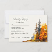 Herbstwald, Pine Trees RSVP-Karte RSVP Karte (Vorderseite)