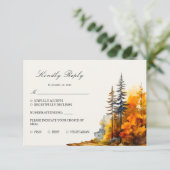 Herbstwald, Pine Trees RSVP-Karte RSVP Karte (Stehend Vorderseite)