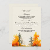 Herbstwald, Pinienbäume Hochzeit Details Begleitkarte (Vorne/Hinten)