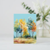 Herbstwald Postkarte (Stehend Vorderseite)