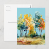 Herbstwald Postkarte (Vorne/Hinten)