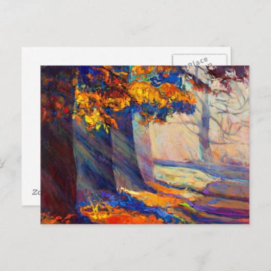 Herbstwald Postkarte (Vorne/Hinten)