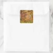 Herbstwald Quadratischer Aufkleber (Tasche)
