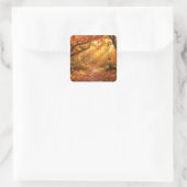 Herbstwald Quadratischer Aufkleber (Tasche)
