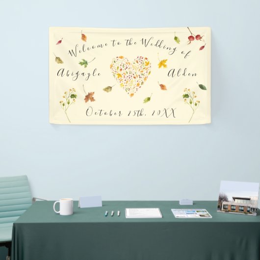 Herbstwald Rustikale Hochzeit Banner (Messeveranstaltung)